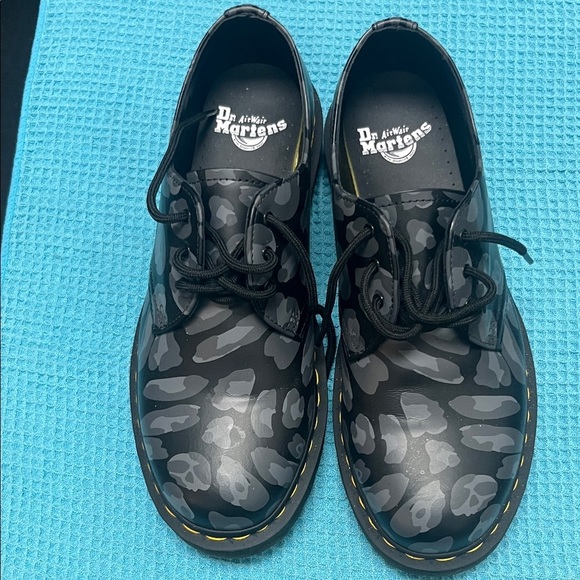 Doc Martens Black and Gray Leopard Print Shoes main image 5